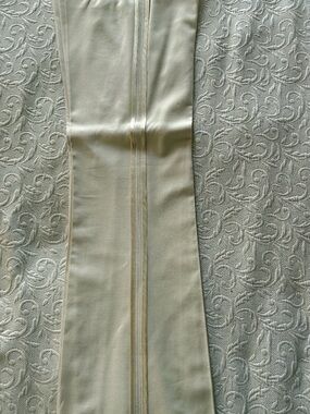 Cream Pencil Pants with Center Seam Detail